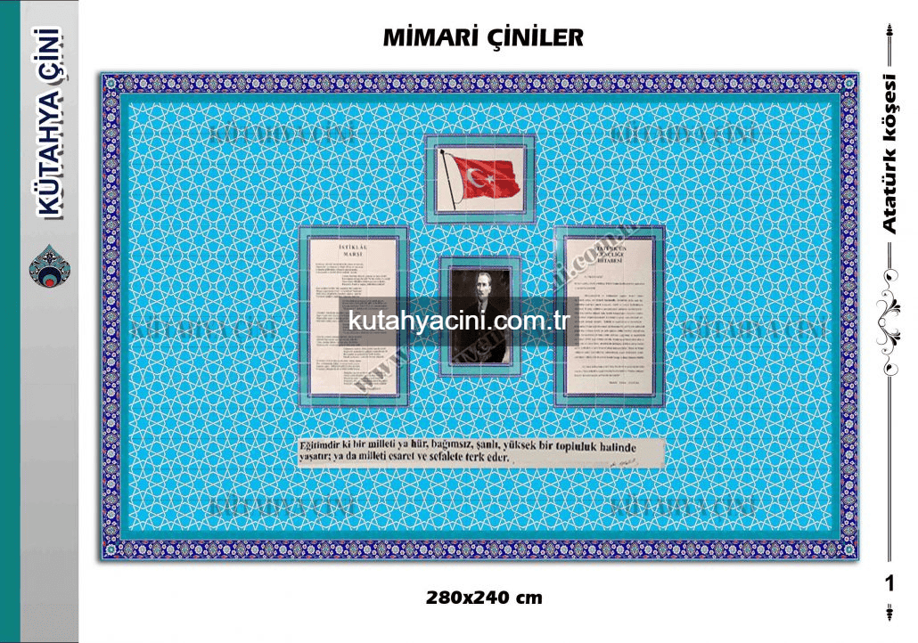 9 - Çinili Atatürk Köşesi  | kütahya çini